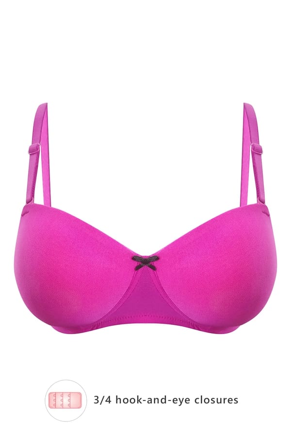 Buy Padded NonWired Full Cup Strapless Bra in Hot Pink with