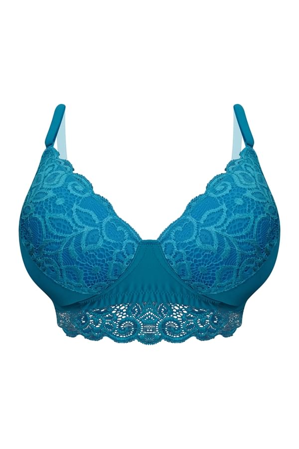 Buy Padded NonWired Full Cup Multiway Longline Bralette in Sky Blue
