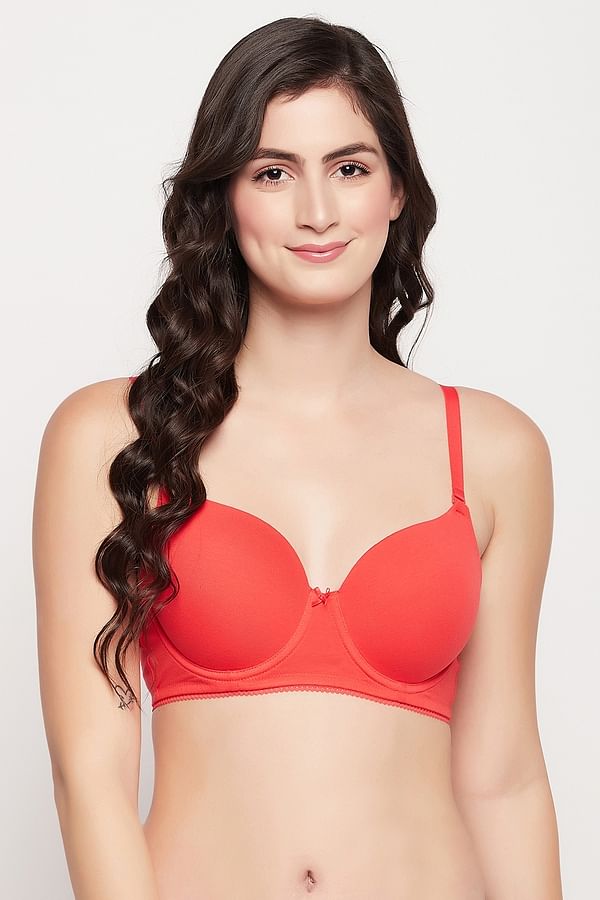 Buy Padded Underwired Full Cup Multiway T Shirt Bra In Red Cotton Online India Best Prices 2457