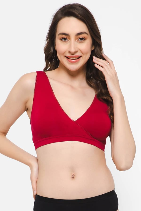 Buy NonPadded NonWired Full Cup SlipOn Maternity Bra in Magenta