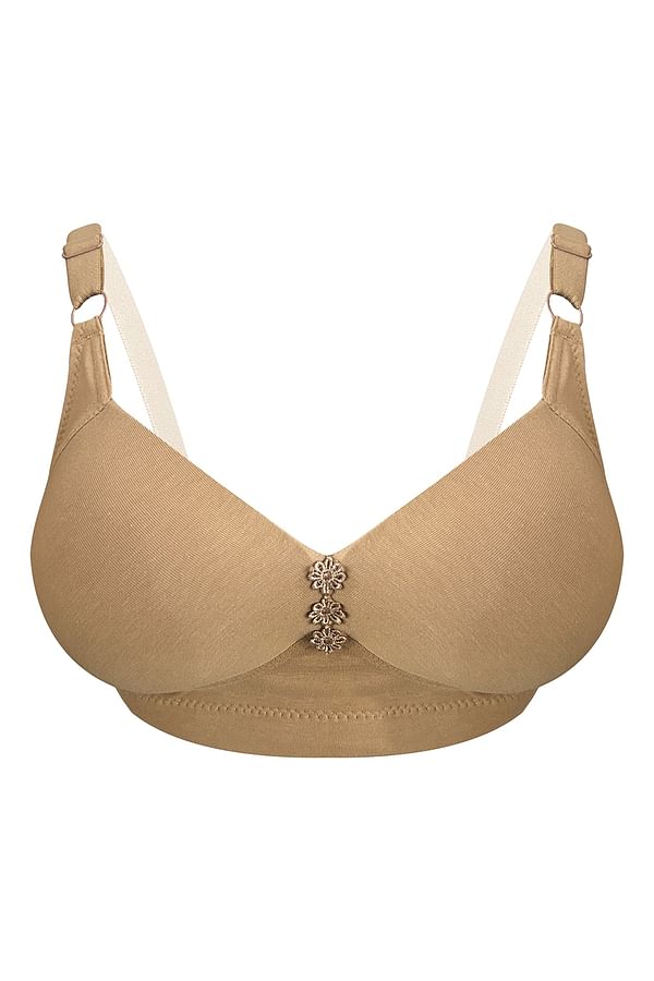 Buy Padded Non Wired Full Figure T Shirt Bra In Nude Colour Cotton Online India Best Prices 6047