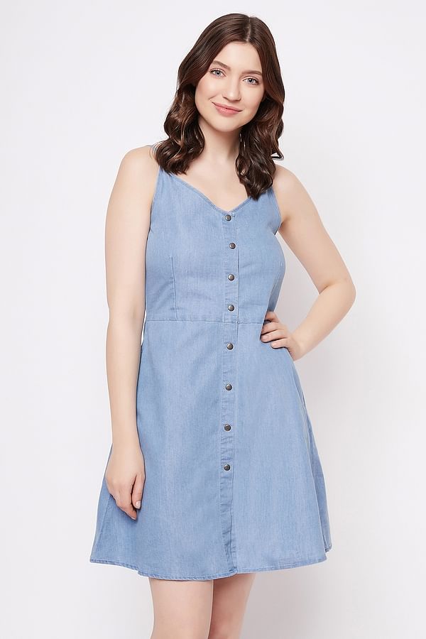 Buy Chic Basic Racerback Resort Dress in Light Blue - Soft Denim Online ...