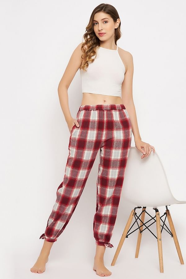 Buy Classic Checks Pyjama in Red - Cotswool Online India, Best Prices ...