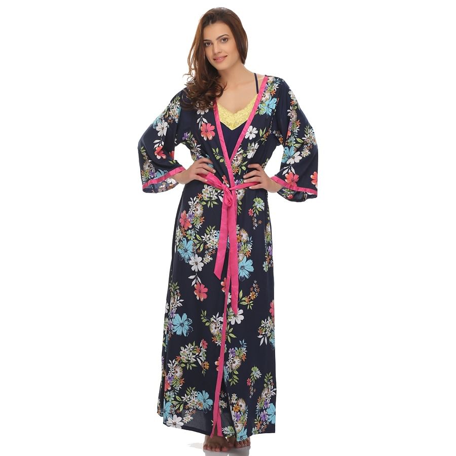 Buy Classic Floral Printed Long Robe Online India, Best Prices, COD ...