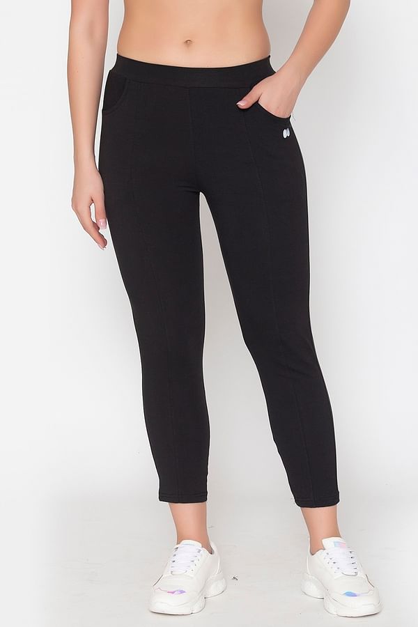 Buy Cotton Gym/Sports Activewear Track Pants In Black Online India ...