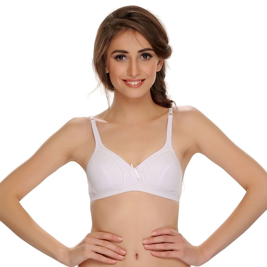 Buy Cotton Blended Comfy Teenage Bras in White Color Online India, Best Pri...