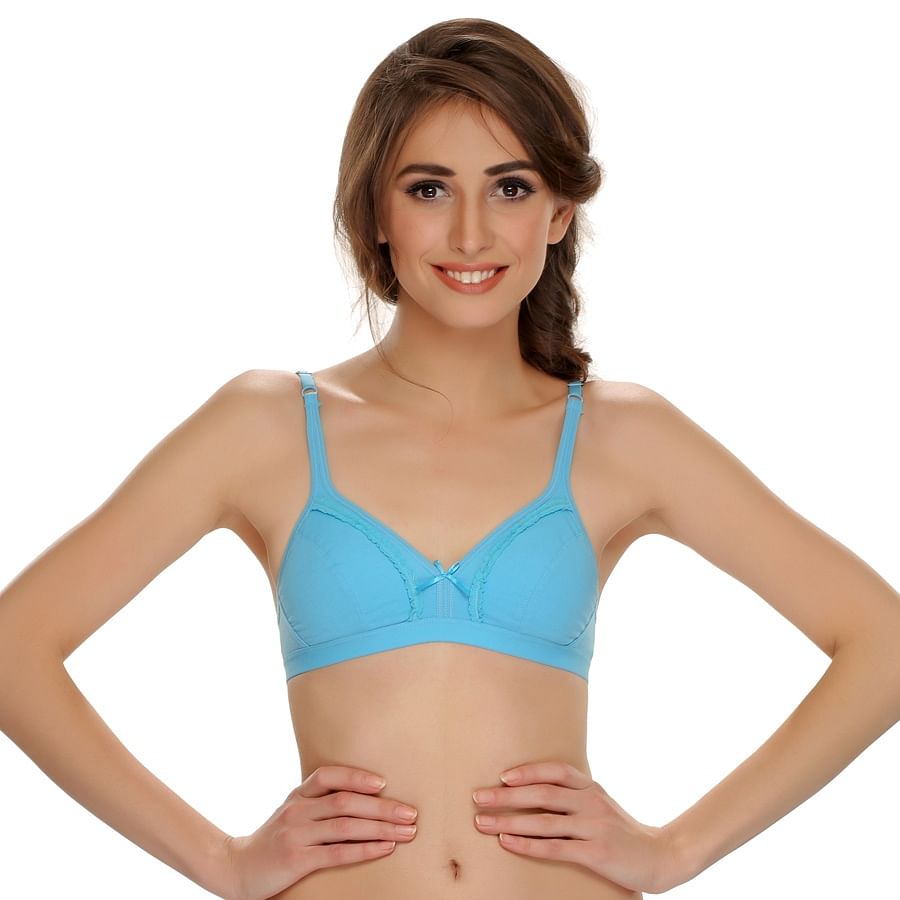 Buy Cotton Blended Comfy Teenage Bras in Sky Blue Color Online India, Best  Prices, COD - Clovia