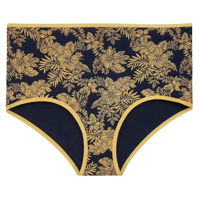 

Clovia Cotton High Waist Floral Print Hipster Panty - PN3015P08, Navy