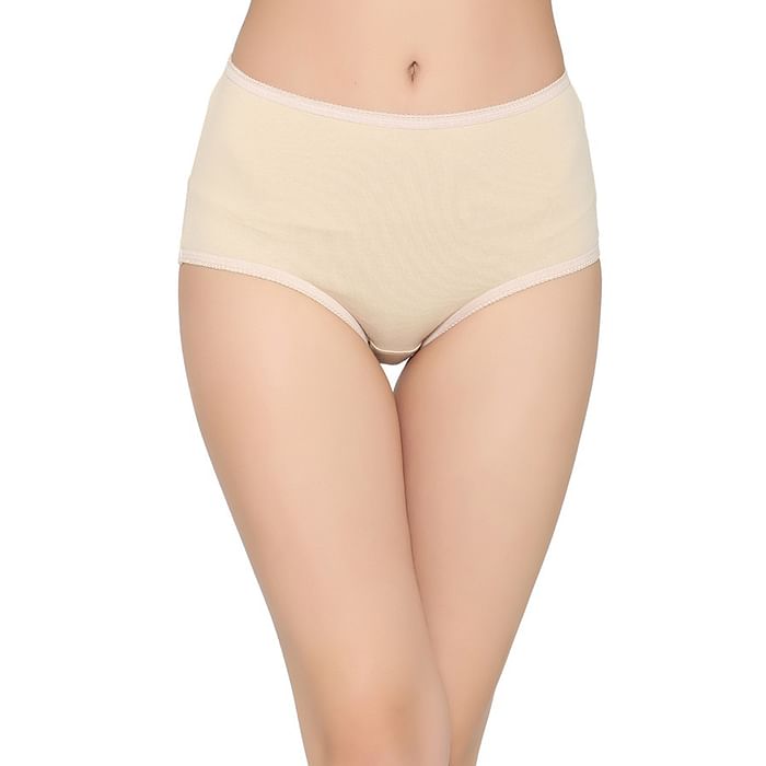 

Clovia Cotton High Waist Hipster Panty - PN2703P24, Nude-colour