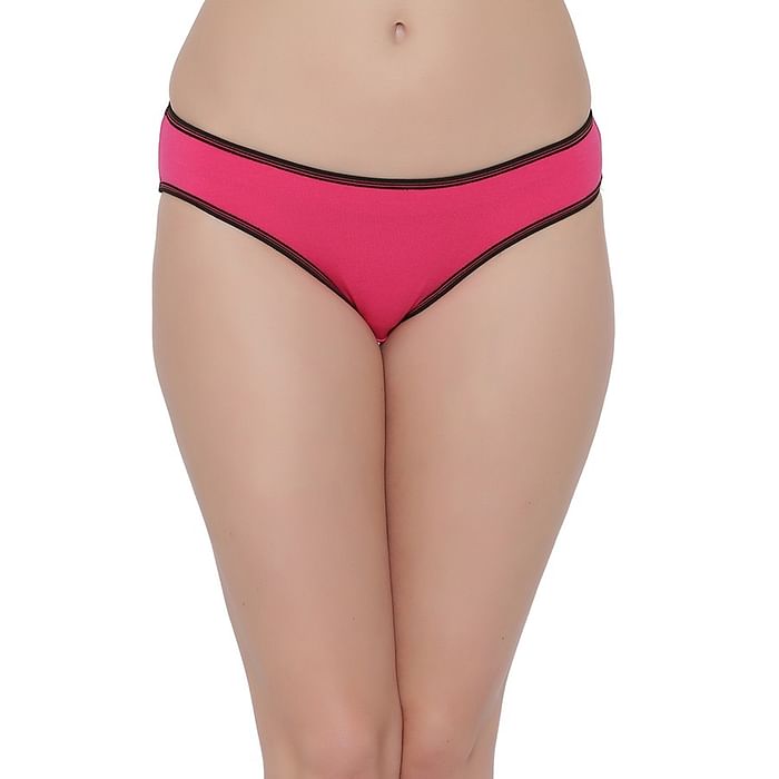Clovia Low Waist Bikini Panty In Pink – Cotton – PN2557P14
