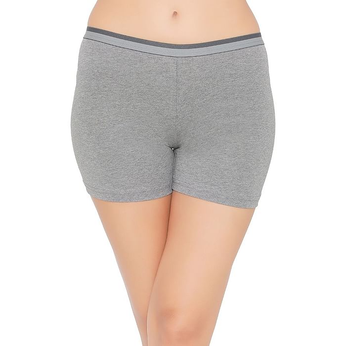 

Clovia Cotton Mid Waist Boyleg Panty - PN5014R01, Light grey