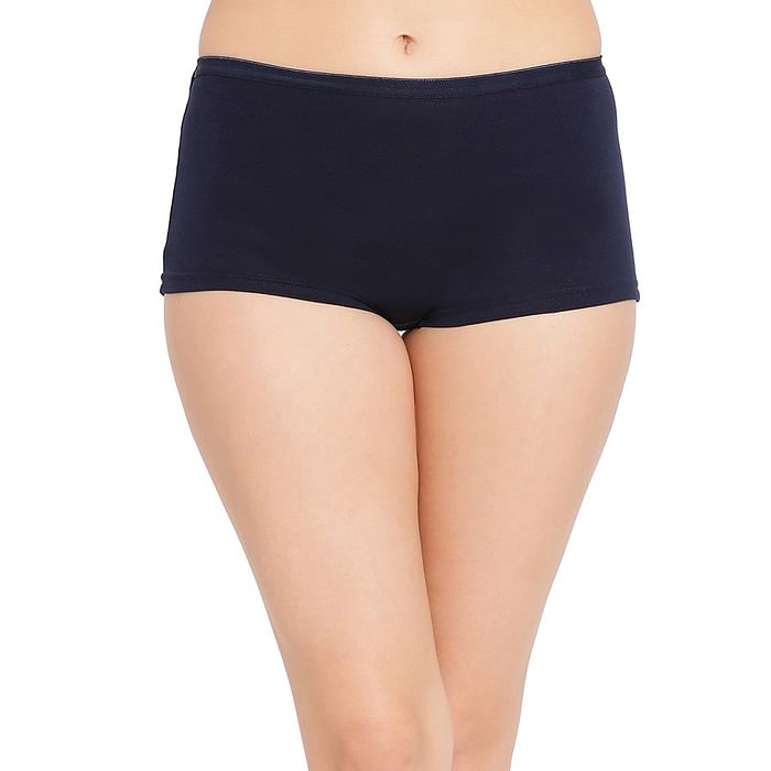 

Clovia Cotton Mid Waist Boyshorts - PN2366P08, Navy