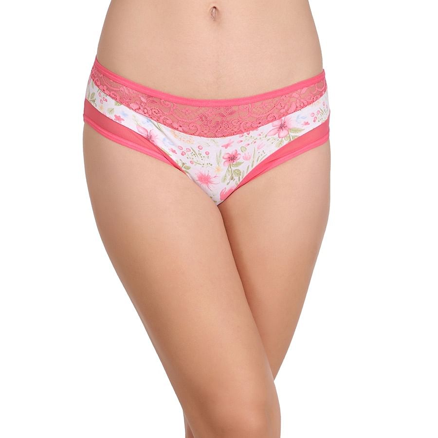 Buy Cotton Mid Waist Floral Print Hipster Panty With Lacy Waist Online India Best Prices Cod 8799