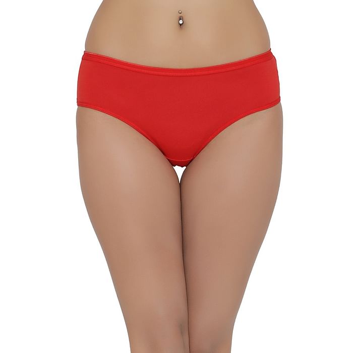 

Clovia Mid Waist Hipster Panty in Red - Cotton - PN1835R04