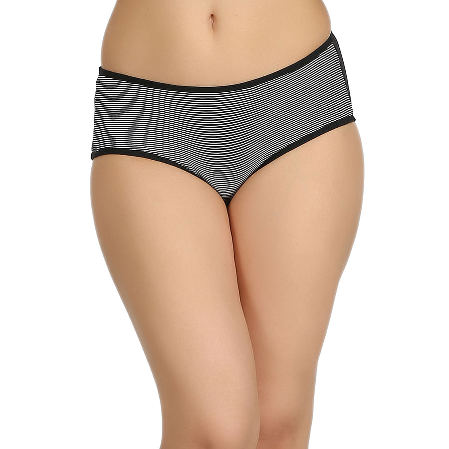 Buy Cotton Mid Waist Hipster - Black Online India, Best Prices, COD - Clovia - PN0719P13