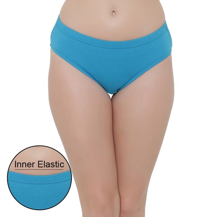 

Clovia Cotton Mid Waist Hipster Panty with Inner Elastic - PN2508P03, Light blue