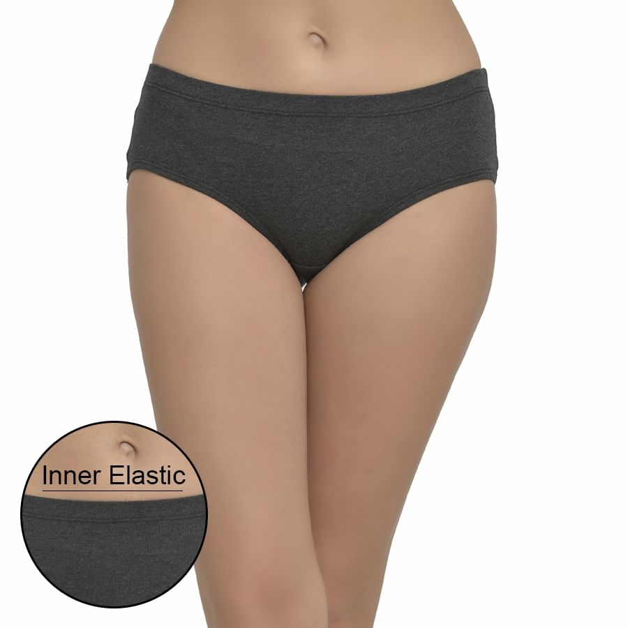 Buy Cotton Mid Waist Inner Elastic Hipster Panty Online India, Best