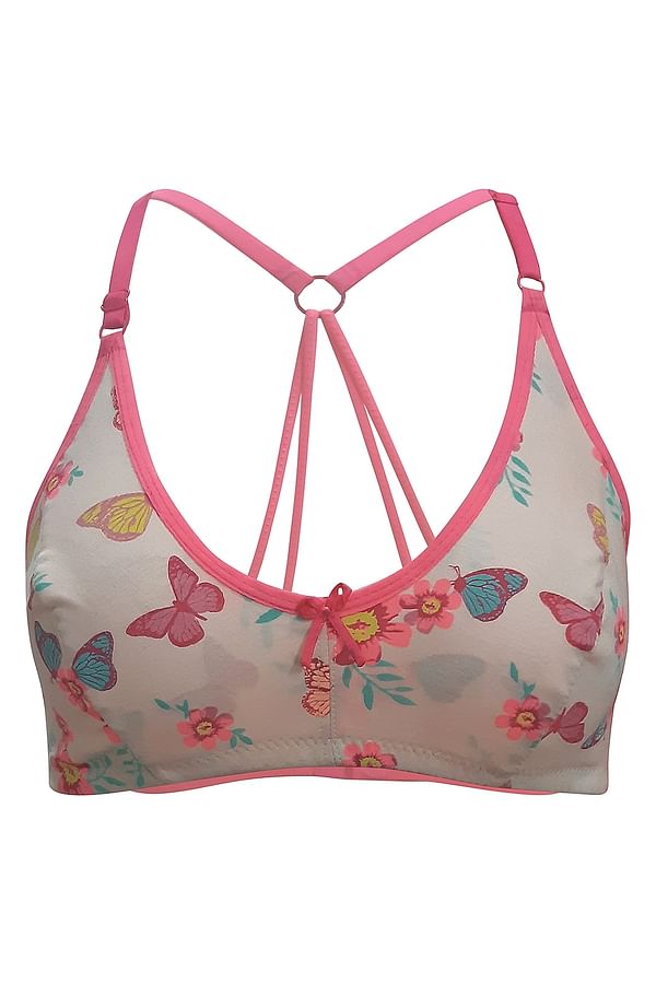 Buy Non Padded Non Wired Full Coverage Printed Racerback Bra Cotton Online India Best Prices 