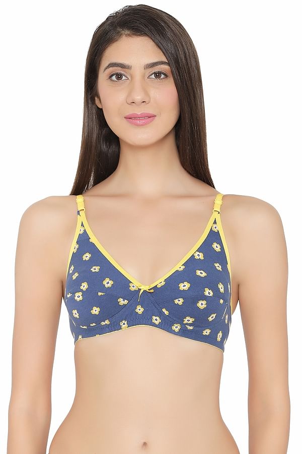 Buy Cotton Non Padded Non Wired Floral Print Bra Online India Best Prices Cod Clovia Br0922p02 