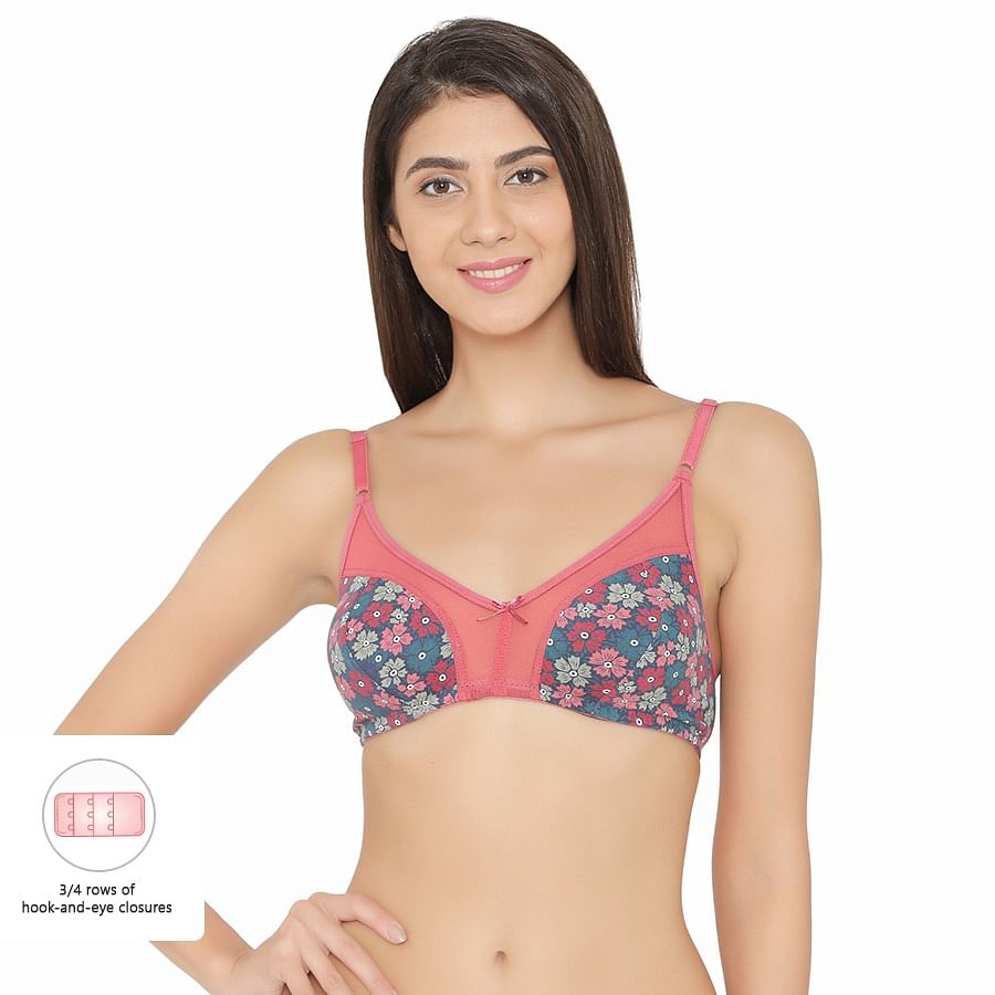 Buy Cotton Non Padded Non Wired Floral Print Full Cup Bra Online India Best Prices Cod 0653