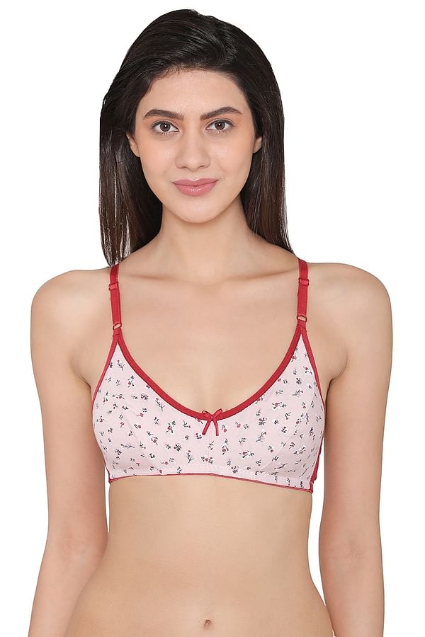 Buy Non Padded Non Wired Full Coverage Floral Print Racerback Bra Cotton Online India Best 