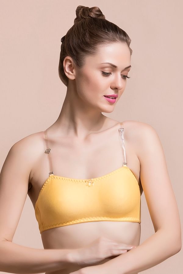 Buy Cotton Spandex Padded Yellow Nursing Bra With Removable Flaps Online  India, Best Prices, COD - Clovia - BR0573P02