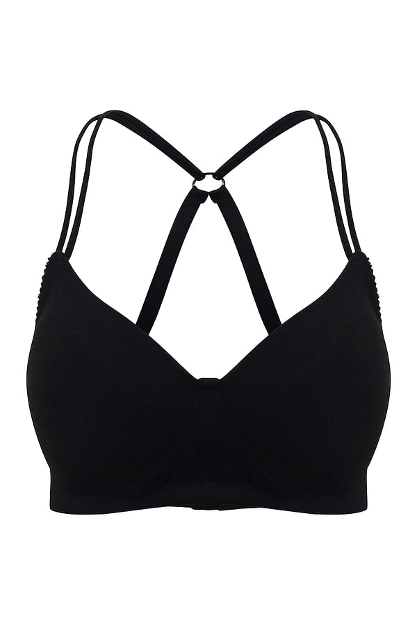 Buy Cotton Padded Non-Wired T-Shirt Crossback Bra Online India, Best ...