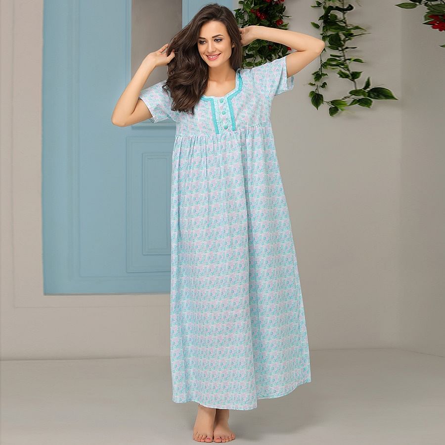 Buy Cotton Printed Nighty Online India, Best Prices, COD - Clovia ...