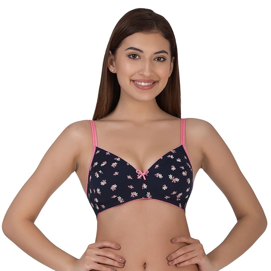 Buy NonPadded NonWired Floral Print Bra Cotton Rich Online India
