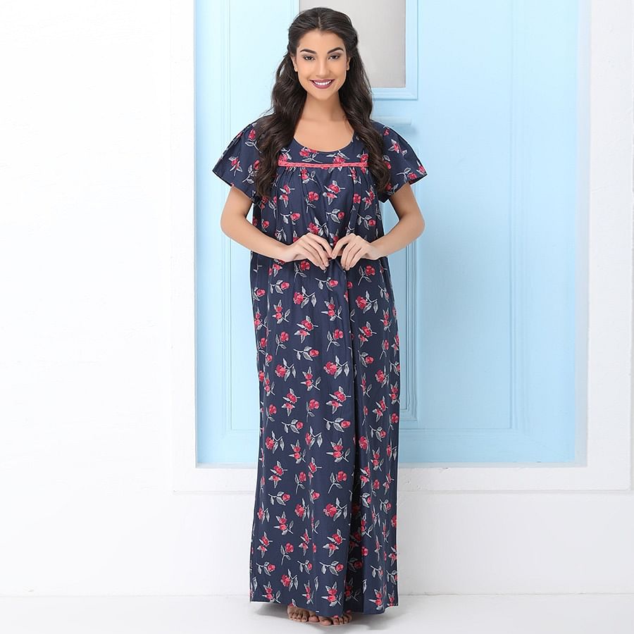 Buy Cotton Rich Floral Print Nighty Online India, Best Prices, COD ...