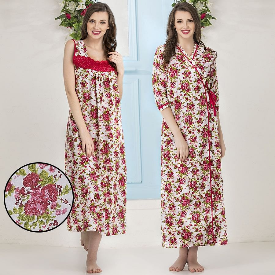 cotton nighty with robe