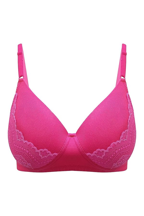 Buy Cotton Rich & Lace Padded Non-Wired Bra Online India, Best Prices ...