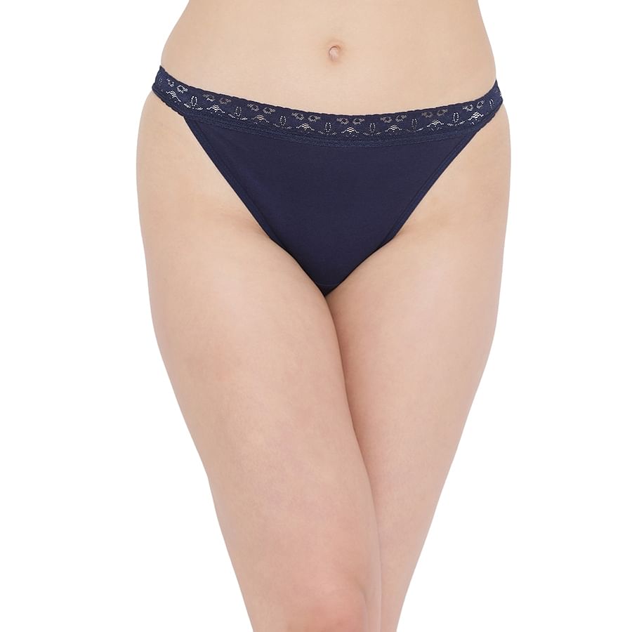 Buy Cotton Low Waist Bikini Panty With Lace Waist Online I