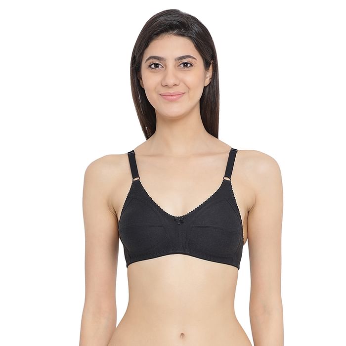 

Clovia Cotton Rich Non Padded Non-Wired Bra - BR1670B13, Black