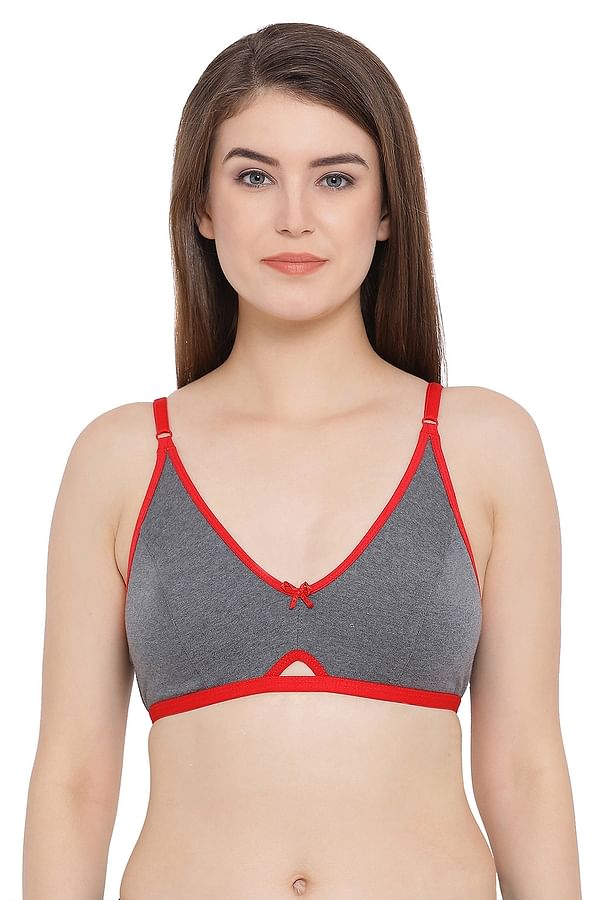 Buy Cotton Rich Non Padded Non Wired Bra In Grey Online India Best Prices Cod Clovia Br1675a05 0491