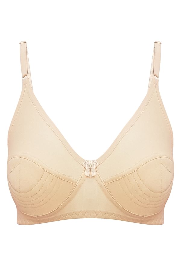Buy Non Padded Non Wired Full Cup Bra In Nude Cotton Rich Online India Best Prices Cod 