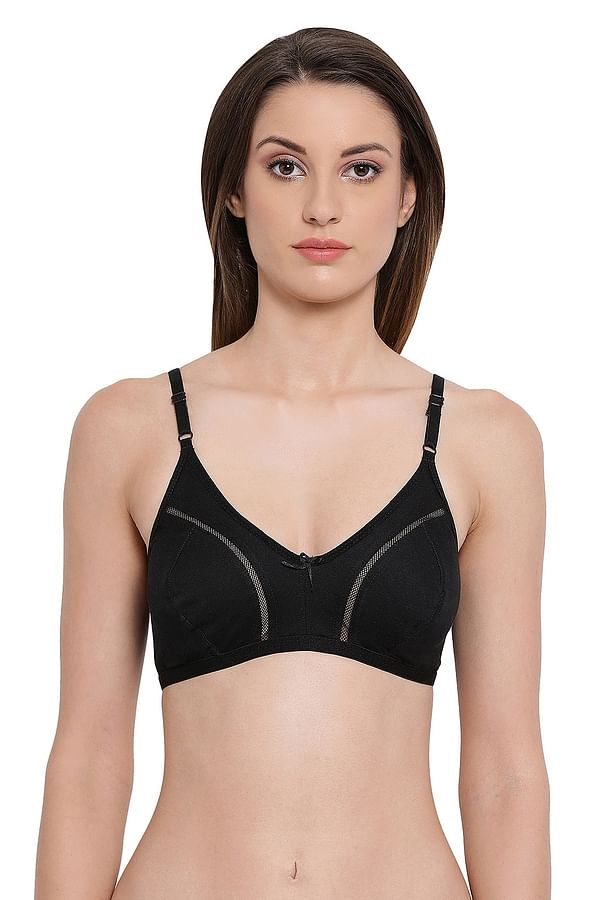 Buy Cotton Rich Non Padded Non Wired Full Cup Bra In Black Online India Best Prices Cod 2636