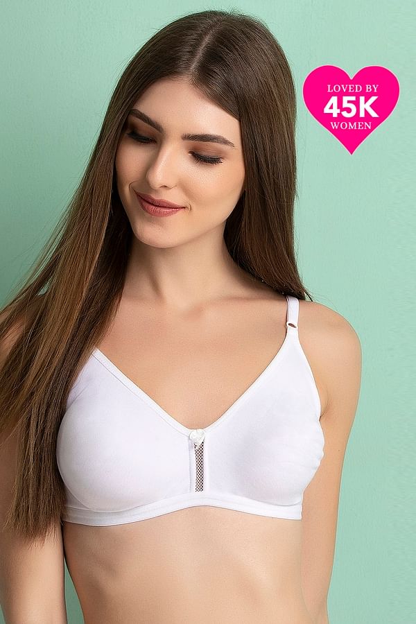 Buy Smoothie Non Padded Non Wired Full Coverage Bra In White Cotton Rich Online India Best 4103