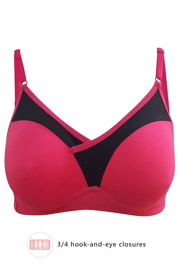 Buy Non Padded Non Wired Full Coverage T Shirt Bra In Pink Cotton Rich Online India Best 7645