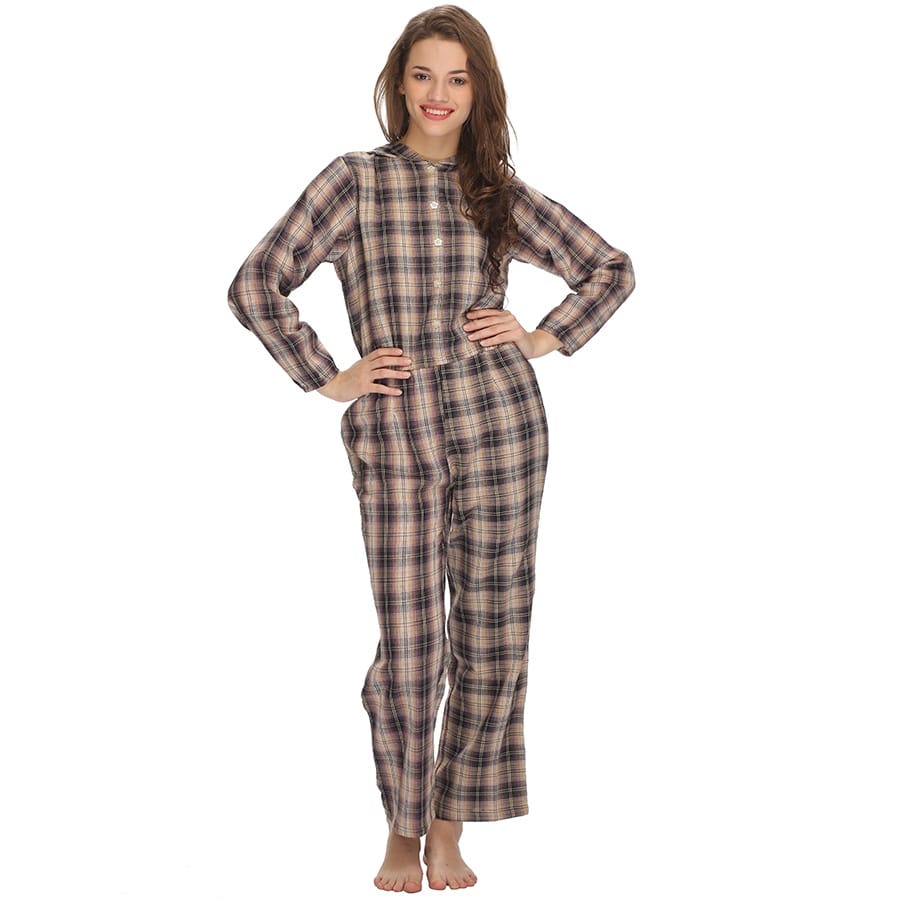 Buy Cotts Wool Brinjal Color Jumpsuit in Plaid Online India, Best