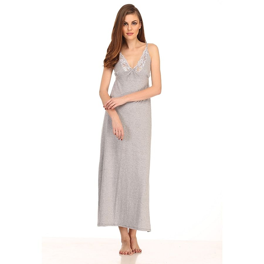 Buy Grey Cute Knitted Nightdress Online India, Best Prices, COD