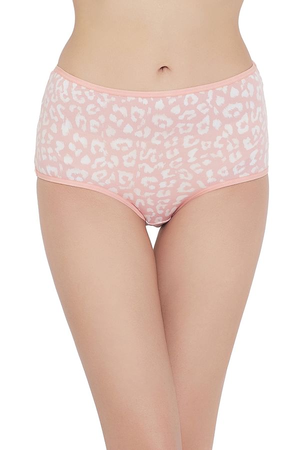 Buy High Waist Dot Print Hipster Panty in Baby Pink - Cotton