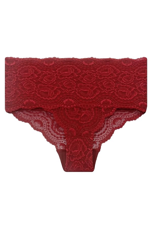 Buy High Waist Hipster Panty in Maroon - Lace Online India, Best Prices ...