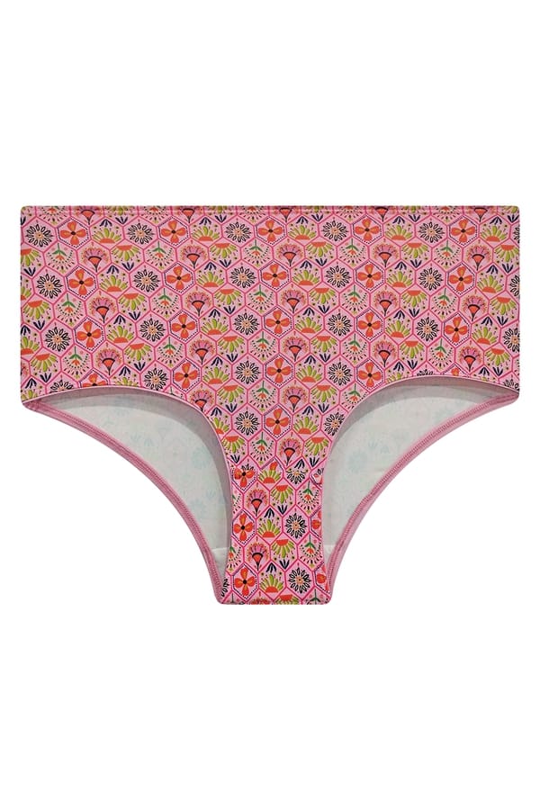 Buy High Waist Printed Hipster Panty in Pink Online India, Best Prices