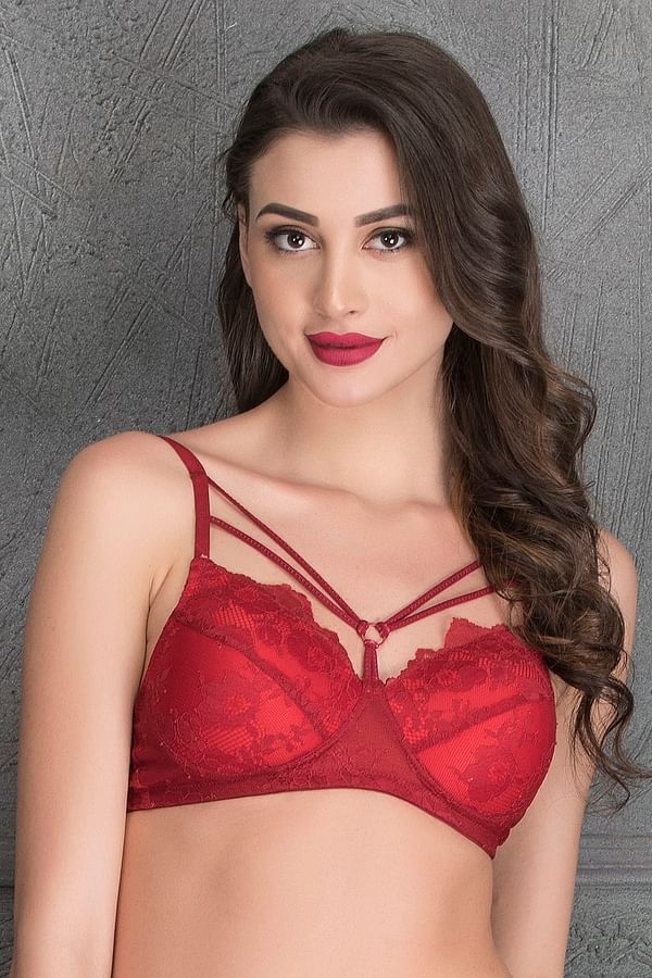 Buy Lace Padded Non Wired Front Cage Bra Online India Best Prices Cod Clovia Br1393p04 