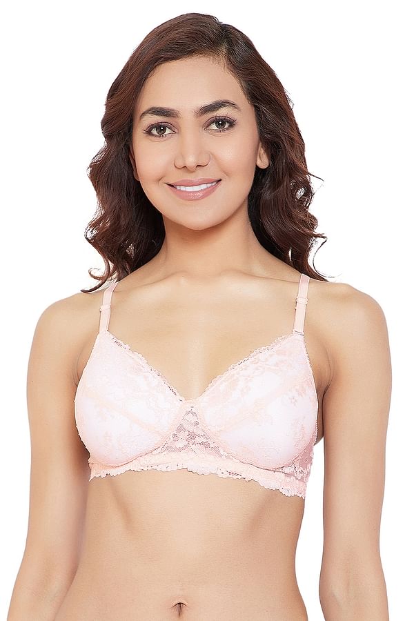 Lace Padded Non-Wired Full Coverage Multiway Bridal Bra in Nude