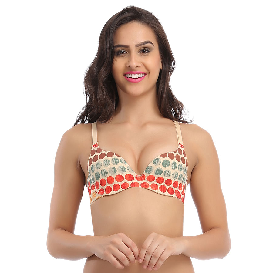 Buy Laser Cut Padded Bra In Skin With Detachable Straps Online India Best Prices Cod Clovia 