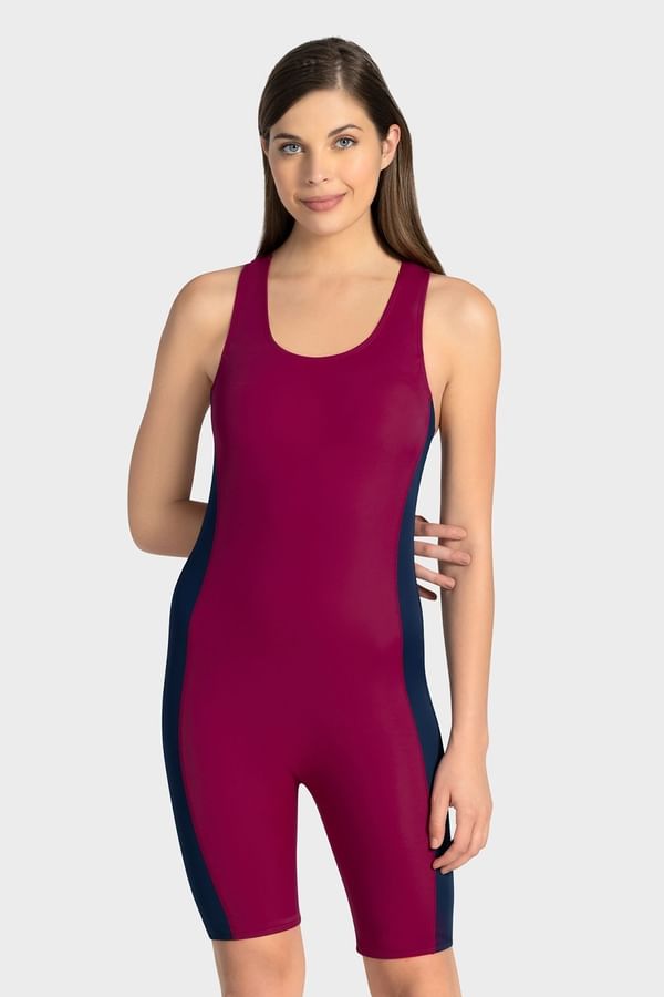 Buy AmanteLeg Suit Racerback Swimwear Online India, Best Prices, COD