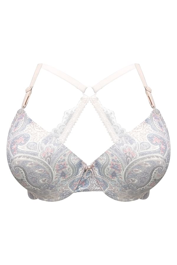 Buy Level 1 Push Up Padded Underwired Demi Cup Paisley Print Racerback