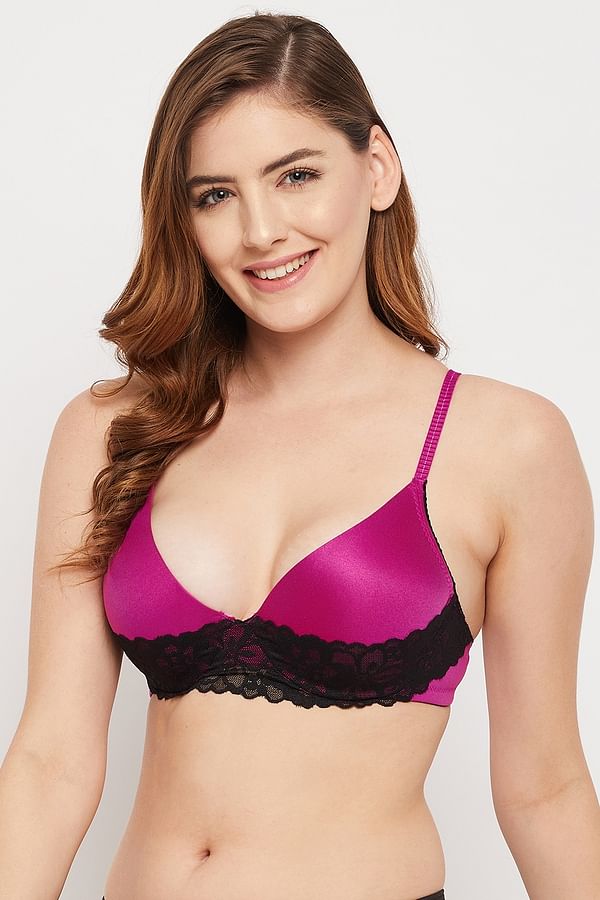 Buy Level 1 Push-Up Padded Underwired Demi Cup Front Open Plunge Bra in  Magenta Online India, Best Prices, COD - Clovia - BR2368R14
